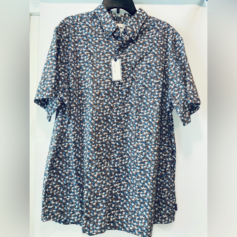 ROWM Mens Button‎ Up Short Sleeve Shirt New w Tags XL Tall